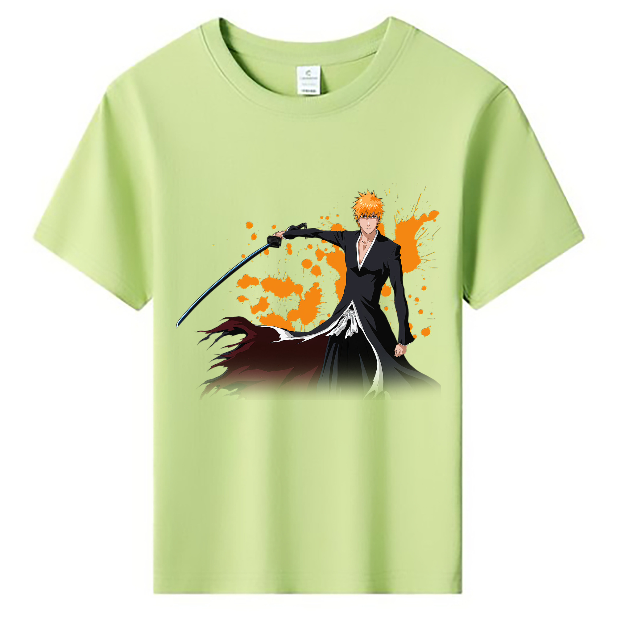 （画像用） ブリーチ 黒崎一護（くろさき いちご）BLEACH Kurosaki Ichigo 綿100％キッズTシャツ（フロントプリント）